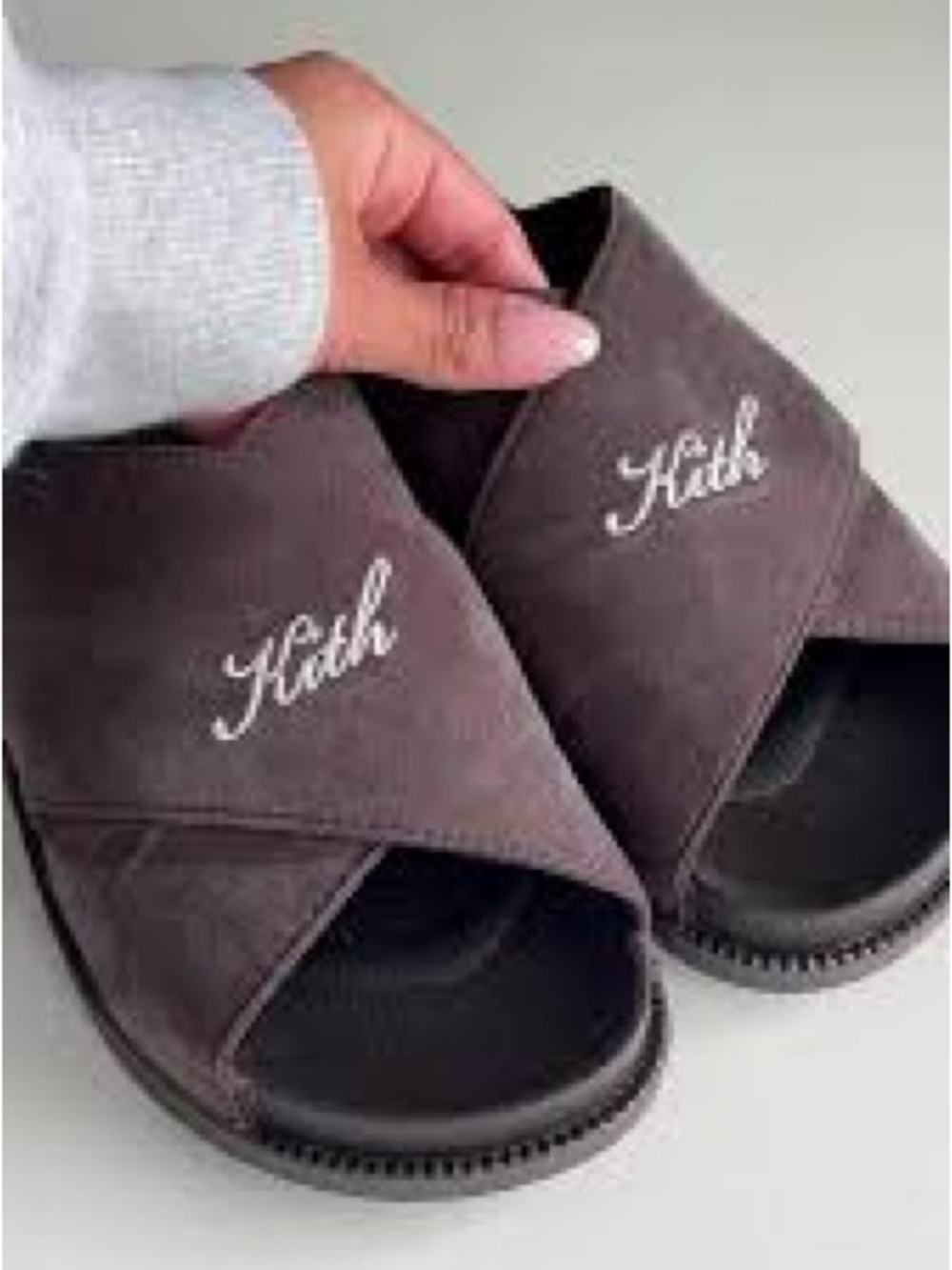 Kith Brown Cross-Strap Slide Sandals